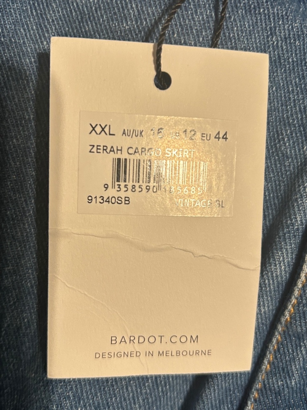 NWT Bardot Zerah Jean Cargo Skirt Women’s 12 - Picture 4 of 4
